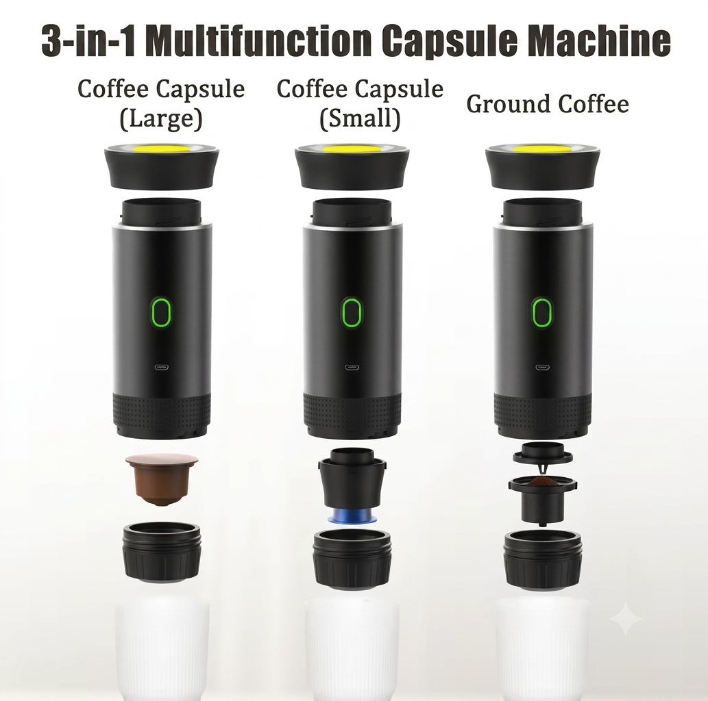 Portable 3-in-1 Capsule Coffee Maker