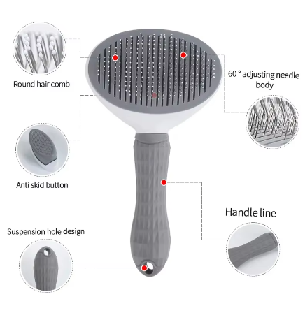 Self-Cleaning Pet Grooming Brush